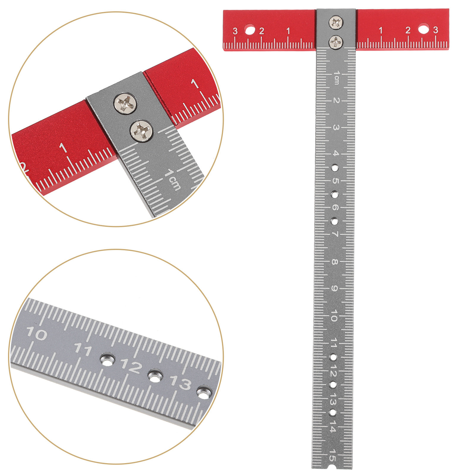 Woodworking Project - T-liniaal Aluminiumlegering Nauwkeurig meetinstrument voor rechte