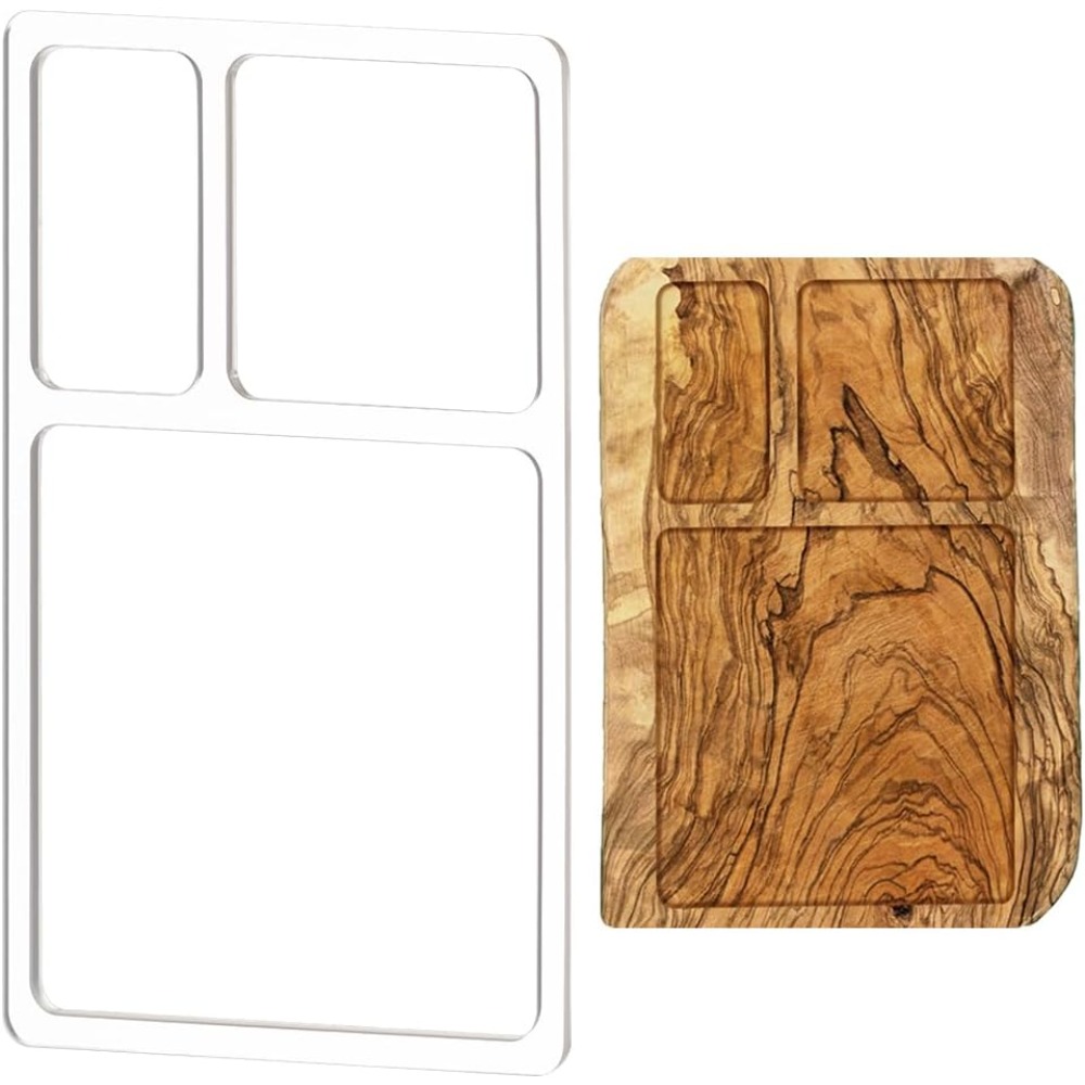 Woodworking Router Templates - 3-pocket valet lade freessjablonen rechthoek helder