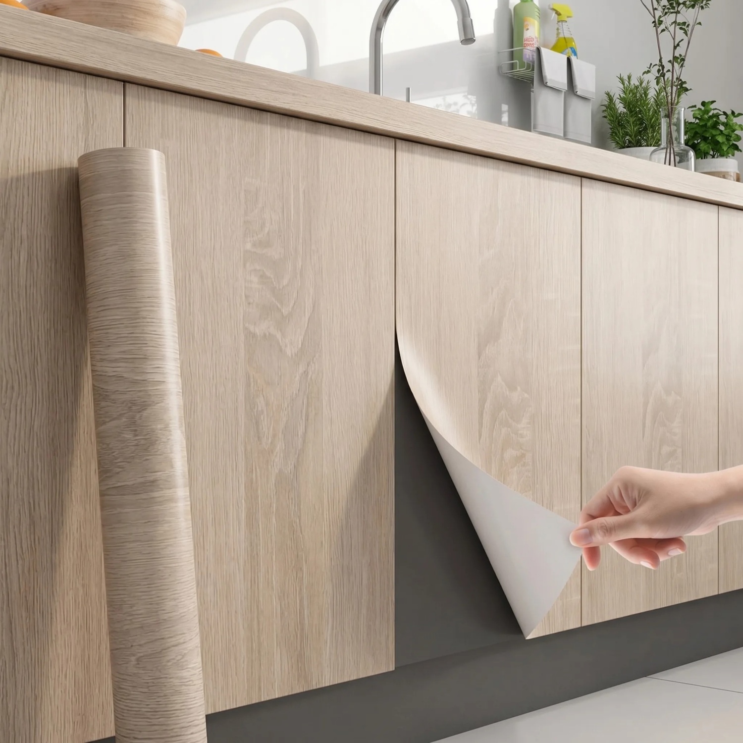 Woodworking Thicknesser - 5 meter waterdichte houtnerfsticker kledingkast kast
