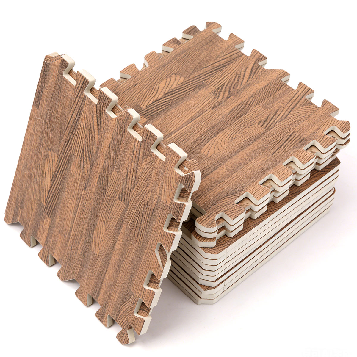 Woodworking Thicknesser - Houtennerf interlockende EVA schuimvloertegels, 24 stuks