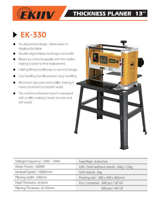Draagbare houtdiktebank 110V/2 - Woodworking Thicknesser recensie en prijs